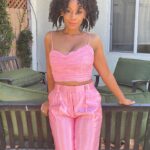 Anika Noni Rose Instagram - Just out here teaching these LA leaves how to Fall. A little press for #LetTheRightOneIn. 🩸 Face: @meccadickerson Hair: Me (Detangle/moisture @taliahwaajidbrand & @aveda nutriplenish oil) Wearing pink perfection by @_aje_ Shoes: @aldo (surprise!) Styled by @jasonrembert Asst: @ww.ilt #PinkCashmere (but not really) #Fashion #FallFashion #Aje #JasonRembert #Showtime #Pink #Confection #PinkPantser #PrettyInPink