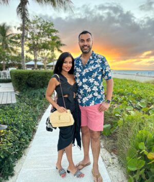 Anila Sajja Instagram - My favorite place? With my hubby, where it’s warm with a cocktail! 🍹🏝️ Had so much fun in Turks and Caicos! 🇹🇨 Can’t wait to go back with Avir and Aryana soon!!! 🥹❤️
.
Fit:
Top and skirt: just bee queen 
Bag: @ysl x @fwrd 
Sandals: @dior 
.
#anilasajja #contentcreator #fashioninspo #atlantainfluencer #atlinfluencers #atlantablogger #southasianinfluencer #styleinspo #fyp #momsofinstagram #thesajjafamily #married2med #couplestrip #beachtrip #turksandcaicos