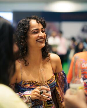 Anjali Sivaraman Instagram - Wrapped up an amazing weekend wearing a gorgeous dress by @saakshakinni at the Lakmé Fashion Week!
The fusion of resort wear collection and my favourite getaway partner, Corona, was one for the books. 
Couldn’t have asked for a better way to #LogOffLimeIn.

#LakmeFashionWeek #SummerEscapes #UnwindInStyle #CoronaIndia #LogOffLimeIn #LFW #FDCI