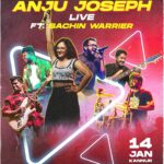 Anju Joseph Instagram - Kannur, get ready to groove! 🎤🕺 We’re back in town, and the amazing @warriersach will be joining us on stage. Save the date – it’s going to be epic! 🕺🎶 #LivePerformance #KannurBound #AnjuJosephLive