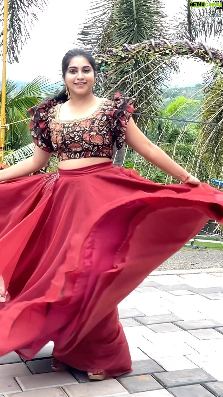 Ankhitha Vinod - 1.8K Likes - Every step is a dance, every turn a mesmerising twirl. 💃✨ #lehanga #blockprint #redlehenga Muse: @ankhitha_vinod_official_