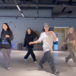 Ankhmaa Gankhuyag Instagram - 🐚𝐓𝐀𝐍𝐒𝐀𝐆🐚 dance practice with @squadzzstudio girls🔥 @_nevazz @eenee.s @lylamoonn