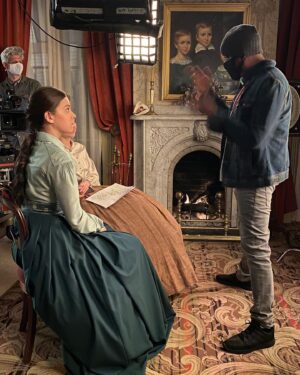 Anna Baryshnikov Instagram - I’m loathe to ramble earnestly on the gram, but here goes. We shot episode 5 right after passing the one year mark since the pandemic began. I felt unbelievably grateful to be working, and was resisting letting myself feel the enormity of that anniversary. @bykeithpowell was shooting the sing-a-long in a technically ambitious way and after giving an inspiring speech about how the day was going to go, the camera equipment promptly broke. What followed was hours of downtime and by the time the cast was all together singing, we were delirious and giddy. I felt possessed by a years worth of laughter. It was Ella’s birthday. Hailee surprised her with balloons and cake. We danced and sang and quieted the hum of anxiety that had taken up permanent residence that year. I was awed by the crew’s patience and precision. By the time Hailee sang hard times, I was a puddle of sobs. It had been such a hard time - continued to be - for so many people. Being together and celebrating meant the world to me that day. It was a privilege. I hope you love this episode like I do. 🖤
