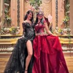 Anna Brisbin Instagram - That’s a wrap on @lojmasquerade 2023. 🥲 Always the most magical night(s) of the year, filled with the best people watching I’ve ever experienced featuring the most creative and wondrous costumes you can imagine. I’m so glad this year I went both nights so I could have my spooky night Friday and my fantastical dragon night Saturday. ❤️‍🔥 🪡corset by master seamstress @nicolerieko 🎭mask by @mischiefmasks 🛡️armor by @syntheticdaisydesign 😈horns by @unicorncorner #labyrinthmasquerade #labyrinthball #dragoncosplay #reddragon #lojmasquerade