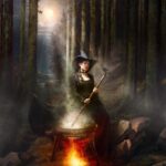 Anna Brisbin Instagram - This is my final form. 🖤 I asked @anetherealfire to make me an elegant witch in the woods and he delivered. 😍 Check his page for more incredible photo classical painting combination portraits. ✨