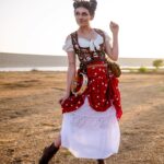 Anna Brisbin Instagram - at ren faire even the parking lot is pretty. ✨ 📷: @jameschatstv bodice: @costureroreal antlers gifted by @helloimlana 🥰 #renfaire #renaissancepleasurefaire #renfest #faun #deermakeup
