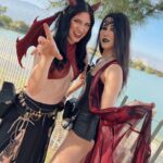 Anna Brisbin Instagram - Big recommend going to ren faire with just a bevy of beautiful babes. 😌👌✨ #dragon 🐲❤️‍🔥 #renfaire #renaissancepleasurefaire #dragoncosplay #reddragon