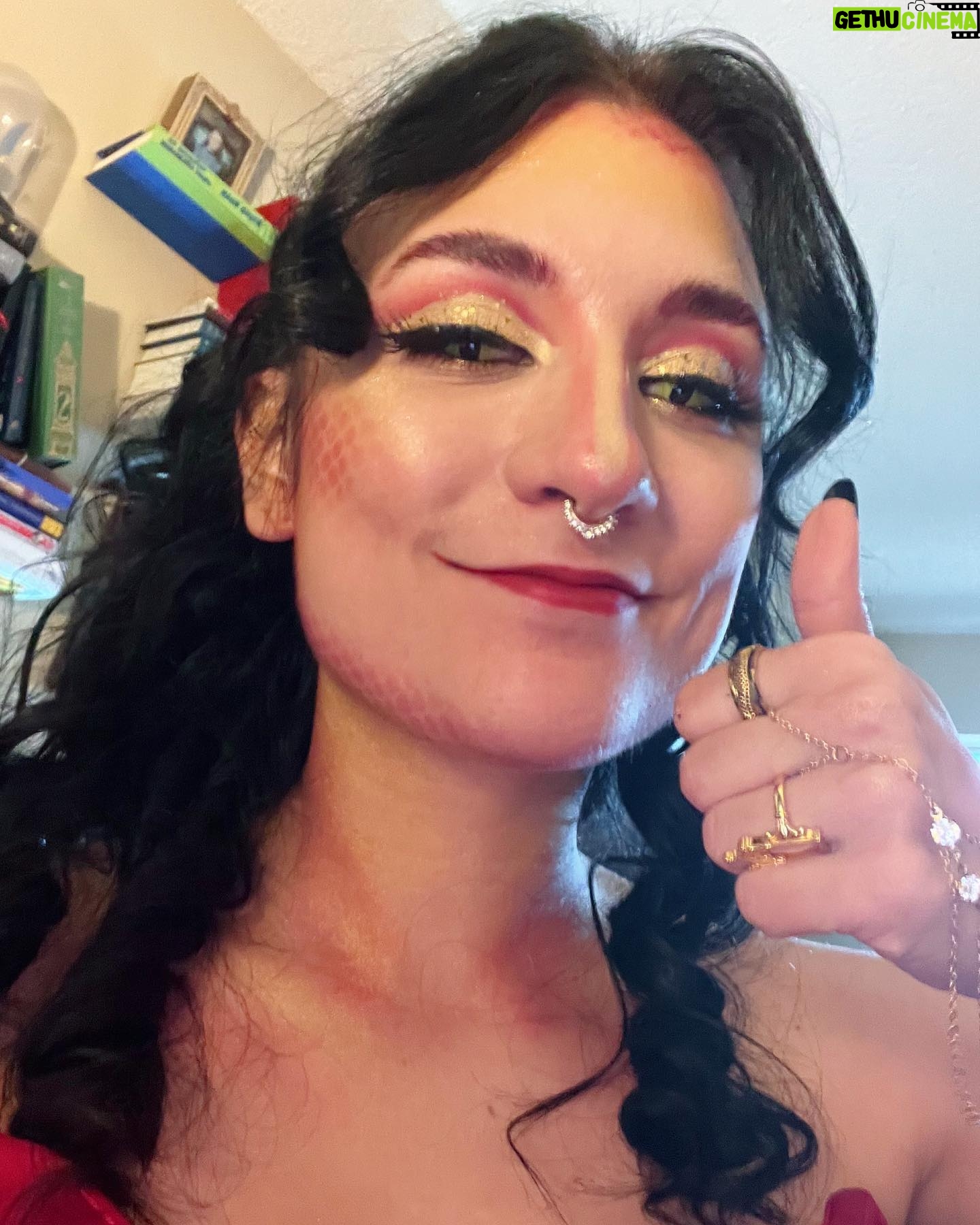 Anna Brisbin Instagram - That’s a wrap on @lojmasquerade 2023. 🥲 Always the most magical night(s) of the year, filled with the best people watching I’ve ever experienced featuring the most creative and wondrous costumes you can imagine. I’m so glad this year I went both nights so I could have my spooky night Friday and my fantastical dragon night Saturday. ❤️🔥 🪡corset by master seamstress @nicolerieko 🎭mask by @mischiefmasks 🛡️armor by @syntheticdaisydesign 😈horns by @unicorncorner #labyrinthmasquerade #labyrinthball #dragoncosplay #reddragon #lojmasquerade