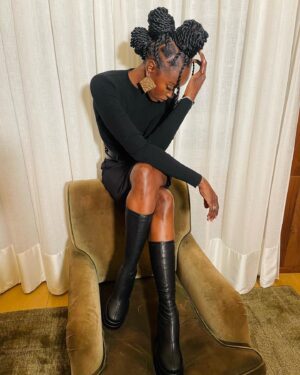 Anna Diop Instagram - The countdon has begun…NANNY is in select theaters in 3 days!!! ✨In honor of this - the first of a few throwbacks to some of my favorite moments from the press tour :) 🇬🇧 

Can’t wait for you all to see this film ✨🖤