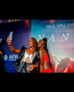 Anna Diop Instagram - Lagos! Oh my…❤️ Nanny was the opening film at this year’s AFFRIF ✨ An incredibleeee night. And on top of it - Nikyatu and this DRESS 🤤 Love ✨❤️