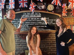 Anna Friel Instagram - She made the @twobrewerswindsor  board. Thank you godfather Robert.  @officialdavidthewlis @gracie_friel  we love you 😘