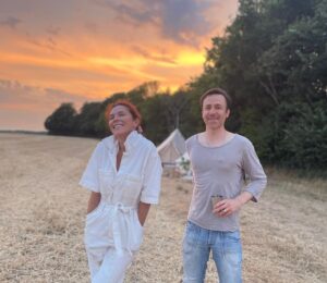 Anna Friel Instagram - Summer time- family time. Me and my brother Michael. He doesn’t do social media. I love him so much. A wonderful doctor and a fabulous father.  Sunset ain’t too bad either. #siblinglove ❤️❤️❤️