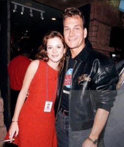 Anna Friel Instagram - I remember I was in Moscow when I was 18 years old making a movie . I was invited to go to the opening of #planethollywood, I was bowled over being asked to dance by someone I had admired , having grown up seeing him dance so beautifully on screen, so in awe was I that I hadn’t paid attention to the band playing. I said , ‘the band are so much like the Gypsy Kings’. He said . ‘ honey they are the Gypsy Kings’ ticked two amazing boxes , creating a memory for life . Thank you for the capture and memory @patrickswayzefanuk #patrickswayze