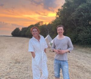 Anna Friel Instagram - Summer time- family time. Me and my brother Michael. He doesn’t do social media. I love him so much. A wonderful doctor and a fabulous father.  Sunset ain’t too bad either. #siblinglove ❤️❤️❤️