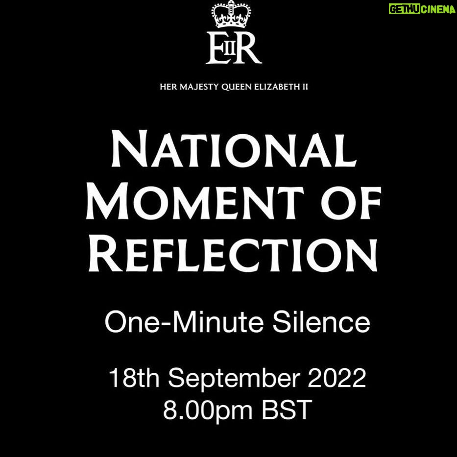 Anna Friel Instagram - The National Moment of Reflection will take place at 8pm tonight to mourn the passing of Her Majesty Queen Elizabeth II and reflect on her life and legacy.