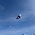 Anna Gasser Instagram - Love this place 🦋 @corvatsch_park Also learned Double crippler on the jump per accident 😅 what do you think ? Thanks for the phone follows @patrickcinca 🙏 #snowboarding