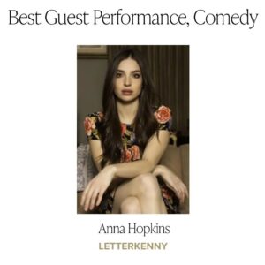 Anna Hopkins Instagram - Thank you @thecdnacademy and @letterkennyproblems and @newmetricmedia for the nomination!!! ❤️ (And to @sabbles for this headshot from 8 years ago I cannot live up to.)