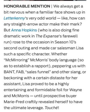 Anna Hopkins Instagram - Thank you @tvline for the shout out! 😭♥️
 @letterkennyproblems #letterkenny