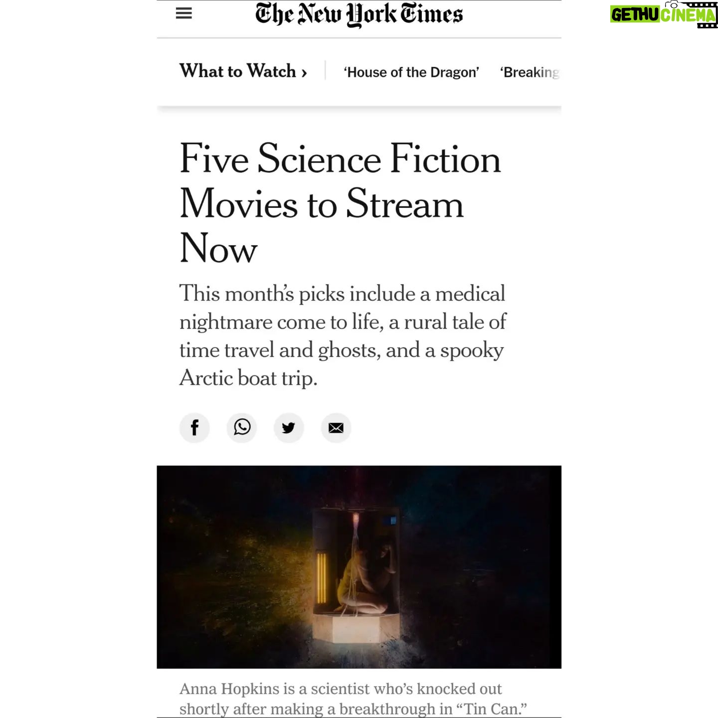 Anna Hopkins Instagram - Thank you @nytimes! Congratulations to @sth_smth @nanzore @chikwhite and the rest of the cast and crew! #TinCan @tincanmovie 🖤