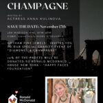 Anna Kulinova Instagram – Happy to Announce our SPECIAL CHARITY EVENT ~ DIAMONDS💎 & CHAMPAGNE🍾
coming up ~ This time for a GOOD CAUSE ❤️ to benefit @ronaldmcdonald 🌟HAPPY FACES FOUNDATION”. 🤗 Looking forward to see you’all  DIAMONDS LOVERS & friends 💋SAFE THE DATE:
Nov. 17th 💥 6-9pm
GOTHAM STORE: 488 Madison Ave.  51/52str 
PHOTO CREDIT BY @photo.robnyc 📸⚡️
#charityevent #ronaldmacdonald #happyfacesfoundation #goodcause #makeadifference #diamonds #diamondlover #diamondsareagirlsbestfriend #benefit #actorslife #spokesmodel #ilovediamonds #grateful #health #amazing #instadaily