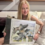 Anna Kulinova Instagram - Feelin’ like a bird 🦅 today!💙this new collection of my dear friend @lynnmatsuokastudio 💖Hamptons artist 🖼️👩‍🎨 known worldwide for her reportage paintings and drawings of Japanese KABUKI theater and SUMO wrestling 🤼‍♀️ She did the live color commentary for the worldwide TV coverage of the sumo tournaments for 15 years from Japan. Birds 🦅 are one of her greatest loves, and back in the Hamptons she does many paintings of birds. This one is titled “Ahead of the Rain 🌧️ Oil on canvas, with applied Japanese washi. Contact the ARTIST’s Hamptons STUDIO to see other images and for purchases. Website: lynnmatsuoka.com 💥#artist #talented #birdspainting #artcollector #artwork #polomatch #newcollection #birdslovers #horselovers #artistlife #hamptonslife #hamptonsartist #sumowrestling #artsy #instadaily
