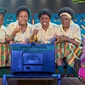Anna Shaffer Instagram - It’s giving…I’m in actual love with these women! 1986 called and it really said SLEEVES 🤩. Thank you @jjbioh @mons_about @chescmood @jesschase19 for the gift of this role. I can’t believe we are now OPEN, I am so proud of US. This show is unique. It’s so fun and playful and devastating, it shows blackness in all of its complexity and joyfullness. And THE COSTUMES. Come onnnn. Come and see our show! It’s really bonkers and really good! 🎟️ link in bio 🎟️ #SchoolGirlsOrTheAfricanMeanGirlsPlay @lyrichammersmith