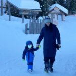 Anna Veith Instagram - My skiing days are a little different this winter 🩵 #loveit #momlife #coolkid #somuchfun #wintervibes