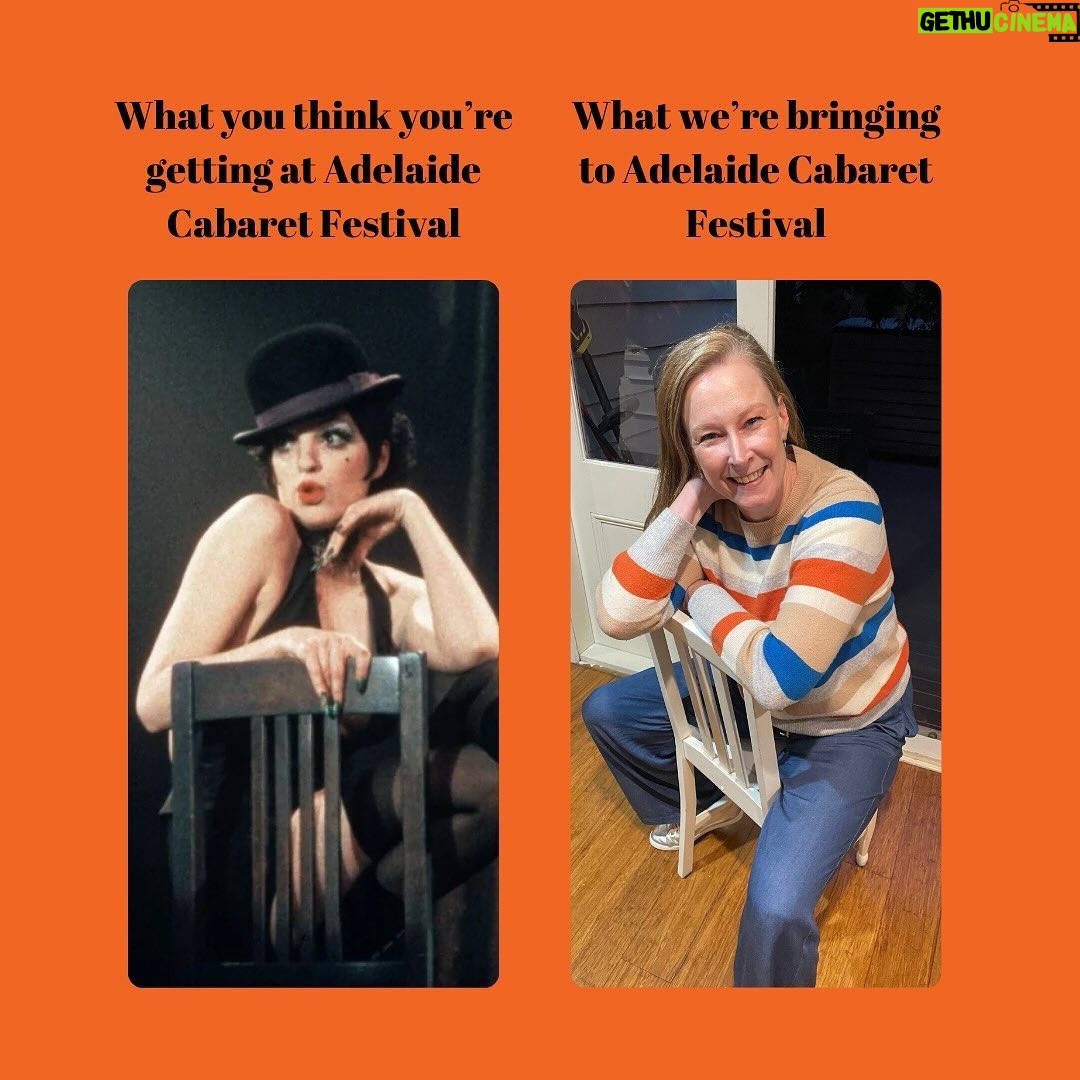 Annabel Crabb Instagram - Soooo…. @leigh_sales and I are doing a ONE NIGHT ONLY @chat10looks3 special show in Adelaide for @thatsmsgaytoyou’s glorious @adelaidecabaret festival … it’s next Thursday at the Festival Theatre annnndddd … Sales has been taking SINGING LESSONS and has rehearsed a SONG with Virginia which TBH even I have to admit is pretty 🔥 and we have a RANGE of compelling guests … honestly come along but you get an idea what I’m working with when you see what I got when I suggested Sales pose like Sally Bowles in Cabaret and I ended up with …. Ummm… what is the vibe … Erotic Bert and Ernie? Would welcome your feedback… but definitely come to the show …. 🤪