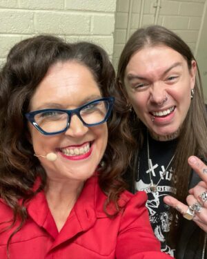 Annabel Crabb Instagram - The feeling of sheer delight when you turn up  to your @briscomedyfest gig at the @bris_powerhouse and find that you’re sharing a stage with @nats_what_i_reckon … one of the funniest people on this landmass and also just a top shelf human in every way. He is on again tomorrow night at the Powerhouse then swinging through Queensland and NSW and WA (swipe for details) with his new show “Hot Dogs Probably Aren’t Real.” The Wa and Qld heavy elements make me wonder … Nat, are you running for PM? Would back you. Get along and fill ya boots anyway people.