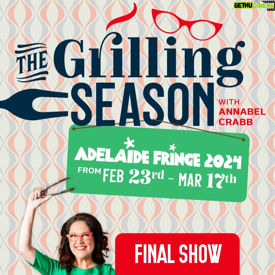 Annabel Crabb Instagram - My final @gluttony_fringe show at @adlfringe is tonight! 50mins of slides and salty tales, with a strong chance of my tween impersonator showing up. As the cool kids say, the link's in my bio!