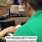 Annabel Crabb Instagram - Okay. I knew that Ann Patchett of @parnassusbooks would be a fun person to interview because like anyone who’s read her books and essays, I know that she is observant and smart and powered by decency. But wow. She really exhibited a turn of speed last night and interviewing her was like being on a very powerful motorbike, not always sure of who’s driving but not caring because the EXHILARATION is so intense. So many funny moments. Also I got heckled by my Dad from the audience … not a first for me, but a first for the @sydwritersfest audience and - I’m pretty confident - a first for Patchett. (I asked what it was that made her sure even from her early 20s that she didn’t want to have children and she paused for about TEN SECONDS and I thought oh god is she going to tell me to get knotted and then Dad yells “Ya don’t have to answer that” from the front row. Then she unspools just such a rousing, intimate, funny, scorching set of insights I could have, I don’t know, cheered or kissed her and anyway it was superb and thanks for your assistance Pop Crabb. He’s coming the Great Debate tonight at Town Hall too so stand by for more banana skins to be thrown in my oratorical path). But also the best thing was sitting next to this fabulous visiting American writer and seeing her respond to the always smart and funny and optimistic Uncle Michael West welcoming us to Gadigal land. The spine chilling performance by @jazzmoney_______ whose poetry hit the note of our times; uncertainty, fear, powerlessness, yet unaccountably stained with hope we can’t wash out. Also, watching Ann Patchett witness an Arts minister @jgnswmlc declare that this state will not tolerate book banning in any circumstance. And then afterwards @jetlagmama materializes with her collection of biscuits she has iced as various Patchett book covers and my other friend @kristy_reads who named her cat after Ann. Ann: “Well I do know a person who named their dog Patchett, so now I have a dog AND a cat! Can a ferret be far away?” Anyway … well, in dark times it felt like a good night. There are so many good things on at the festival - get along if you’re able to.
