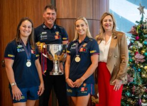 Annastacia Palaszczuk Instagram - So proud of the @lionsaflw team. Two Premierships in three years! Congrats on the win and thanks for stopping by to show me the Cup.