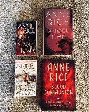 Anne Rice Instagram - Over the years, the covers for Anne’s books have only occasionally drawn on the traditional elements one expects with tales of supernatural fiction, often employing pieces of classical artwork or minimalist title treatments. What is your favorite Anne Rice book cover? (Posted By Anne’s Team) #annerice #thevampirechronicles #thevampirelestat #angeltime #bloodcommunion #bloodandgold #servantofthebones