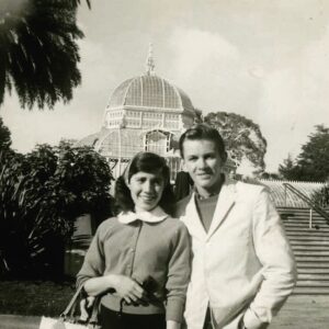 Anne Rice Instagram - FROM THE VAULTS. San Francisco is as much a character in THE VAMPIRE CHRONICLES as New Orleans or Paris, as evidenced by that opening shot of the Golden Gate Bridge in the film version of INTERVIEW WITH THE VAMPIRE. Anne’s vaults are filled with photographs like this one. Here she is with her husband Stan in Golden Gate Park. Stan was the inspiration for the vampire Lestat and would become one of the Bay Area’s most celebrated poets before Anne was first published. He was always the first to read her work up until his death from a brain tumor in 2002. (Posted by Anne’s Team) #annerice #stanrice #thevampirechronicles #leatat #thevampirelestat #interviewwiththevampire