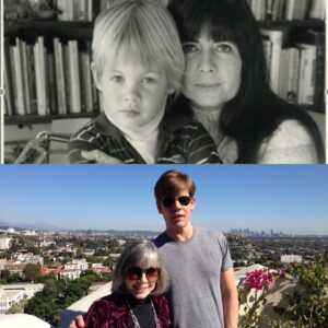 Anne Rice Instagram - FROM THE VAULTS. On top, circa 1985, Anne and her son @christopher.rice.writer, taken in Anne’s office in San Francisco’s Castro District where she wrote CRY TO HEAVEN and THE VAMPIRE LESTAT. On the bottom, Anne and Christopher many years later, circa 2013, atop the roof deck of the Sunset Tower Hotel in West Hollywood, CA.  #authorsofinstagram #writersofinstagram #thevampirelestat #thevampirechronicles #gaysofinstagram #westhollywood #sanfrancisco #castrodistrict🌈 #lestat #crytoheaven #losangeles