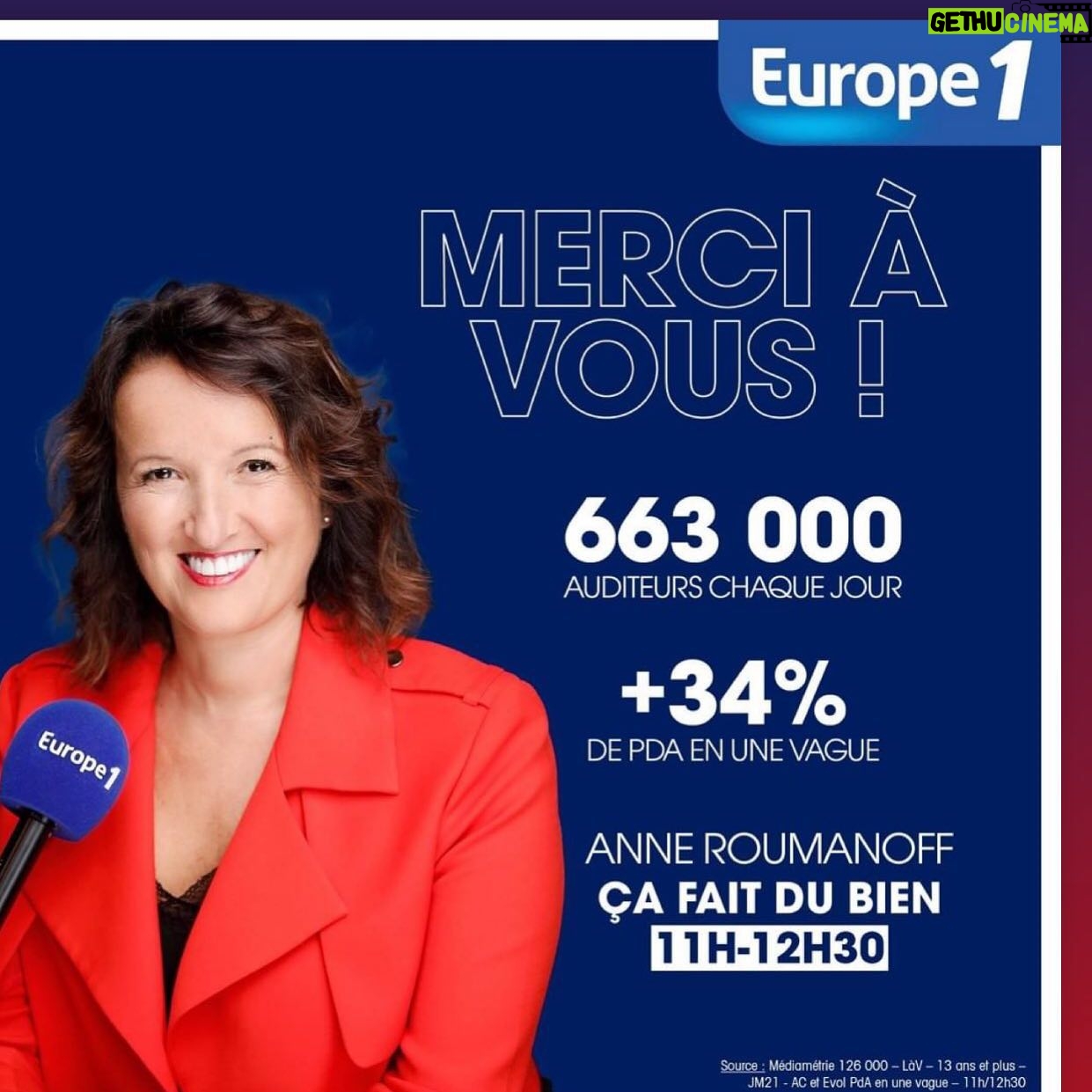 Anne Roumanoff Instagram - Merci les auditeurs ! @europe1