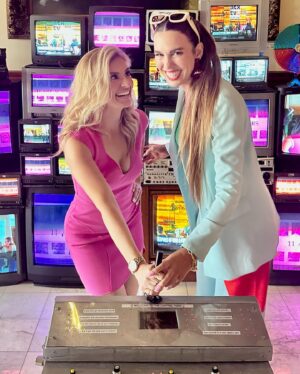 Anneliese van der Pol Instagram - Thanks for having these Big Name Bitches @atxfestival … more to come… @thepodco @thechristycarlsonromano  Pink dress- @estilo_austin