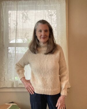 Annette O'Toole Instagram - Happy Easter. Newest sweater hot off the needles. “Cozier” by the wonderful @tanisfiberarts