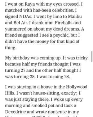 Annie Hamilton Instagram - Wrote something for the NYTimes’ “episode” series— Big thanks to @stellabugbee for asking me, and to Jim Windolf, who thoughtfully and masterfully edited it. To read the full thing not just my out of order shaky screenshots- the link is in my bio 🦇 @nytimes