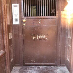 Annie Hamilton Instagram - Three years ago today I moved back to NY after living in LA for ten years

My second night back I met a skater (my first and last of those characters) and he walked me home after an evening of whippets. My front door had this scribble that said: “You had me at hello.” I really loved that scribble and thought it was a good omen for me. At the same time I was pretty embarrassed by its tweeness so I told the skater that I hated it. Wrong move cus He IMMEDIATELY pulled out a can of spray paint and painted “LIAR” over it ..: that’s what skaters do I guess,,, and it just happened so fast… I couldn’t believe he somehow knew my biggest problem (lying) (it was that obvious)—- and all of a sudden I was forever branded so I wept and had him hold me and then made him sleep with me.

The next day I went outside and instead of LIAR it said BE MINE FOREVER ANNIE HAMILTON and it made me feel better but it also made this skater suddenly REVOLTING to me so I told my friends he was actually my personal stalker and I never spoke to him again.

My stories are better in NY and I am very happy to be back and will never move away again ♥️