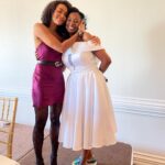 Annie Ilonzeh Instagram - I Love You Boss Everything that you do, that is you, I love so much💜💙🤎. #wcw What a beautiful day for such a beautiful couple. . . . #boss #celebration #wedding #you #through #one #helluva #party #davida #and #soren