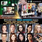 Annie Wersching Instagram - This should be fun! 💥⚡️💥 #Repost @wizardworld with @get_repost ・・・ Wizard World Virtual Experiences is bringing Marvel's Runaways to the virtual screen on Saturday, June 6! Join @lyrica.okano (Nico Minoru), @ginnygardner (Karolina Dean), @arielabarer (Gert Yorkes / Xavin), @angelparkerla (Catherine Wilder), @anniewersching (Leslie Dean), @jamesmarstersof (Victor Stein / Jonah), Brigid Brannagh (Stacey Yorkes / Jonah's Wife), @brittishibashi (Tina Minoru / Teena / Xavin as Tina), and Clarissa Thibeaux (Xavin / Unfamiliar Voice) for an interactive afternoon which includes a FREE live moderated video Q&A, plus one-on-one video chats, recorded videos and autographs! This event starts at 4pm PT / 7pm ET. Fans can virtually attend sessions on their computers and mobile devices. As part of the event, FANS ACROSS THE GLOBE can: Submit questions via chat during the FREE 45-minute panel featuring our celebrity guests (open to everyone, no entry fee to watch or submit) Participate in a personal, exclusive two-minute live video chat with each celebrity (paid) Purchase a recorded video from the nine guests (specifying the message if desired) Purchase an autograph on an 8”x10” photo. (Shipping is included on all Autographs.) 🎟️ GET YOUR TICKETS NOW: wizardworldvirtual.com June 6 2020 #WizardWorld #WizardWorldVirtualExperiences #RunawaysVirtualExperiences #MarvelsRunaways