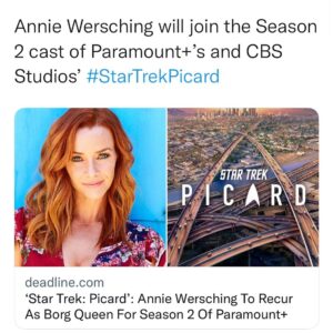 Annie Wersching Instagram - 👽👑🖖🏼
Prepare to be assimilated. @startrekonpplus @startrek #BorgQueen @sirpatstew #Picard