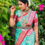 Anshita Akbarsha Instagram - Just smile ☺️ Jewels @new_ideas_fashions Saree @sarvatva.chennai #smile #love #traditional #vijaytvserial #chellamma #oxidisedjewellery