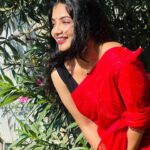Anshita Akbarsha Instagram - “I hope it’s okay if I love you forever.” ❤️ Saree @sarvatva.chennai . . #saree #sareelove #trading #happy #bepositive #beloved #behappy #smile #redlover #flyhigh #dreamgirl
