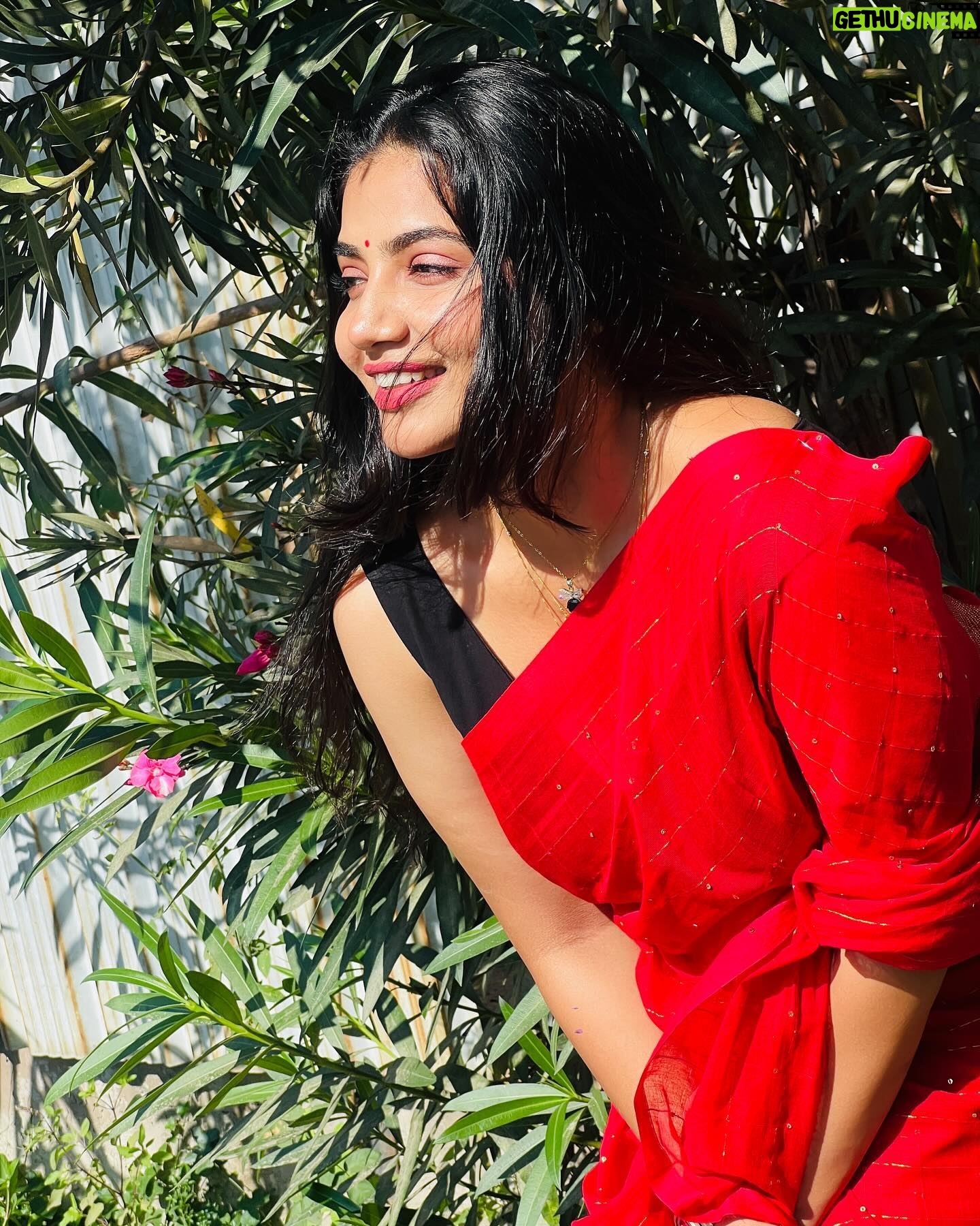Anshita Akbarsha Instagram - “I hope it’s okay if I love you forever.” ❤️ Saree @sarvatva.chennai . . #saree #sareelove #trading #happy #bepositive #beloved #behappy #smile #redlover #flyhigh #dreamgirl