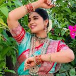 Anshita Akbarsha Instagram - Just smile ☺️ Jewels @new_ideas_fashions Saree @sarvatva.chennai #smile #love #traditional #vijaytvserial #chellamma #oxidisedjewellery