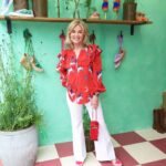 Anthea Turner Instagram - Just sorting through a few Chelsea Flower show pictures - These are from yesterday visiting shoe designer @penelopechilvers You know I’m a big fan, totally love her shoes and boy do you need a glam pair of espadrilles when you’re walking around the show ground. Cowboy boots are in - I’ve trawled the world for the perfect pair and Penelope’s are the best, a boot investment you’ll have for ever 🫶🫶🫶🫶 My top survived the rain so I now know it’s a great ‘packer’ blouse designed by my friend @toniabuxton for her brand @templeofrhapso all finished off with a @itsmeluluguinness fun phone box bag. Phone, Credit Card lipstick and Oyster Card for the 170 home !! What more do you need ☺️ Will post some from Monday but just going through 🌿🌺🌿🌺 @rhschelsea