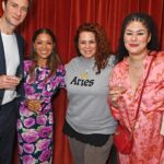 Antonia Thomas Instagram - The loveliest way to brunch. 🥐Thanks @appletv fam for bringing together old and new friends for your @bafta brunch. 💫 Makeup @kennethsohmakeup Hair @miguelmartinperezldn Styling: @hollyevawhite Dress @magdabutrym