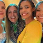 Antonia Thomas Instagram - A wonderful evening with wonderful people celebrating the fabulous @lameruk and learning about their sustainability goals. Thank you so much for having me to your beautiful heritage dinner and for bringing together old and new friends. 🌊💛🌊💛🌊 Styling: @hollyevawhite @eointhomashiggins Makeup: @bbpro_amyconway Dress: @mithridate.official